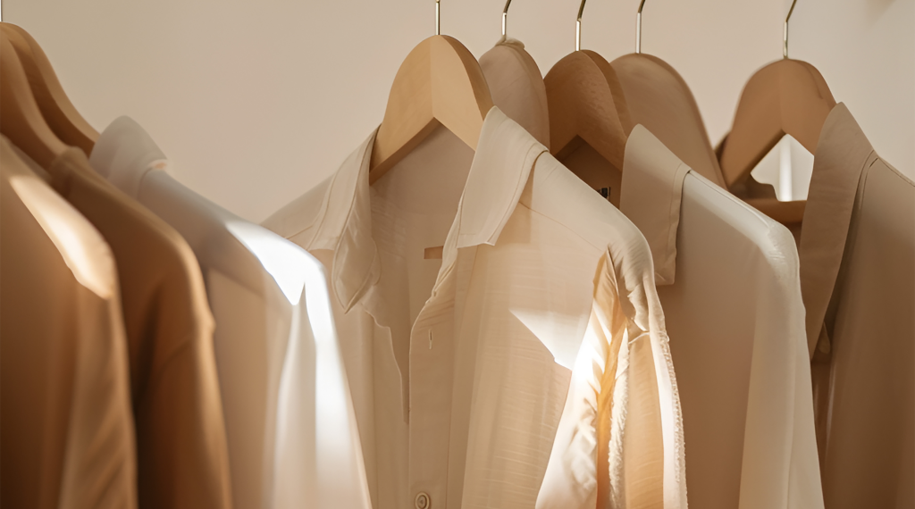 Imagem de um closet bege, o que aconteceu as cores?